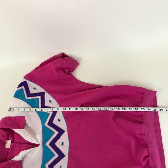 Vintage GVL Originals Collared Geometric Top Women's Plus 1X Aztec Embellished - Picture 10 of 13